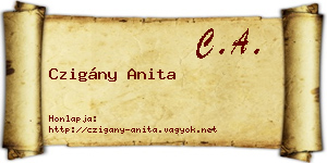 Czigány Anita névjegykártya